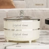 Small double layer rotating cream white