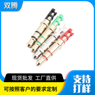 Factory wholesale audio pin earphone pin cable earphone pin three-pole 6.0 plate black glue nickel-plated