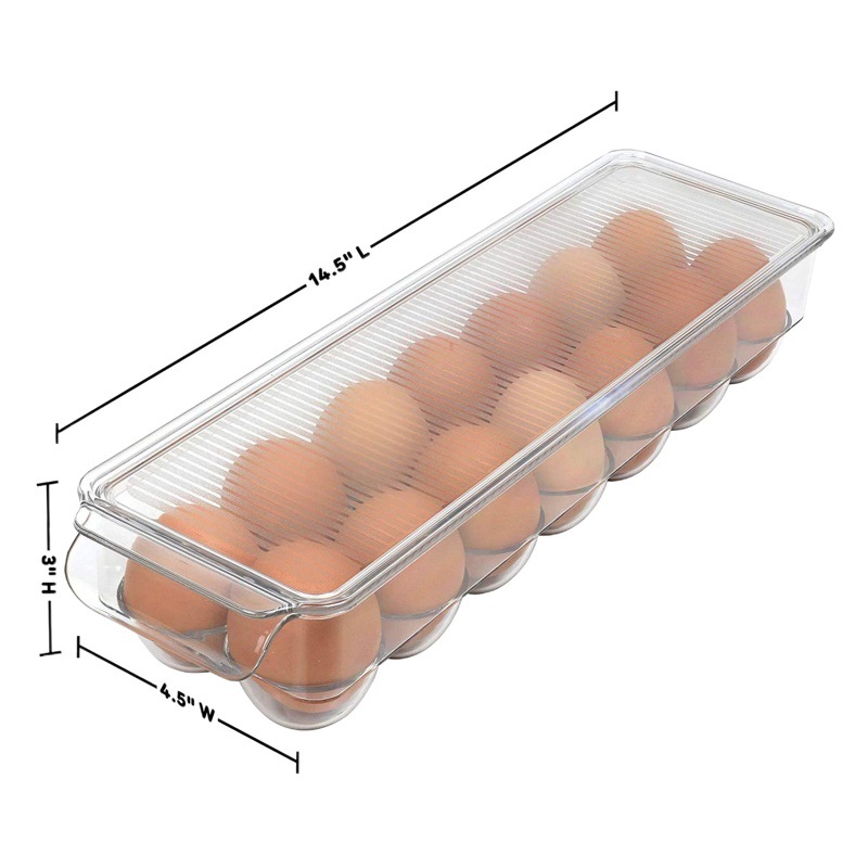 Venta caliente apilable caja de almacenamiento de huevos Amazon plástico transparente grande 14-rejilla caja de huevos caja de almacenamiento de mascotas