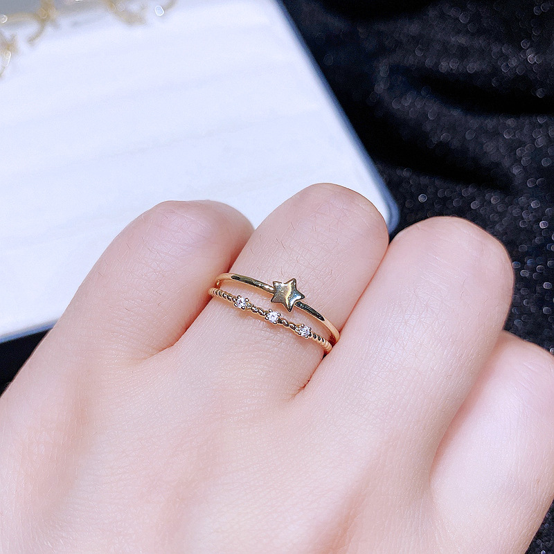 Fashion Heart shape Butterfly Bow Knot Copper Inlaid zircon Ring