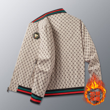 跨境夹克男士加棉外套休闲时尚潮流棒球服春秋冬季潮牌高品质轻奢