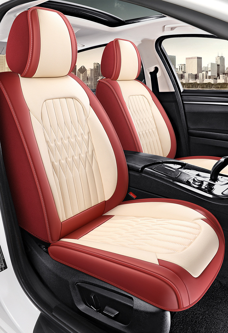 23 new all-inclusive split head full leather Four Seasons universal car seat cushion seat cover entity cross-border Amazon