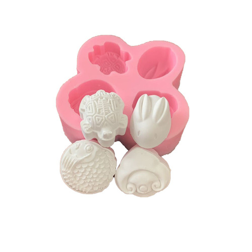 BK1087 Four-Flower Silicone Mold DIY Soap Mold, Aroma Mold, Silicone Cake Flower Mold