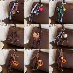 小众ins博主个性车钥匙扣包包挂件miu系情侣编织挂绳包挂饰