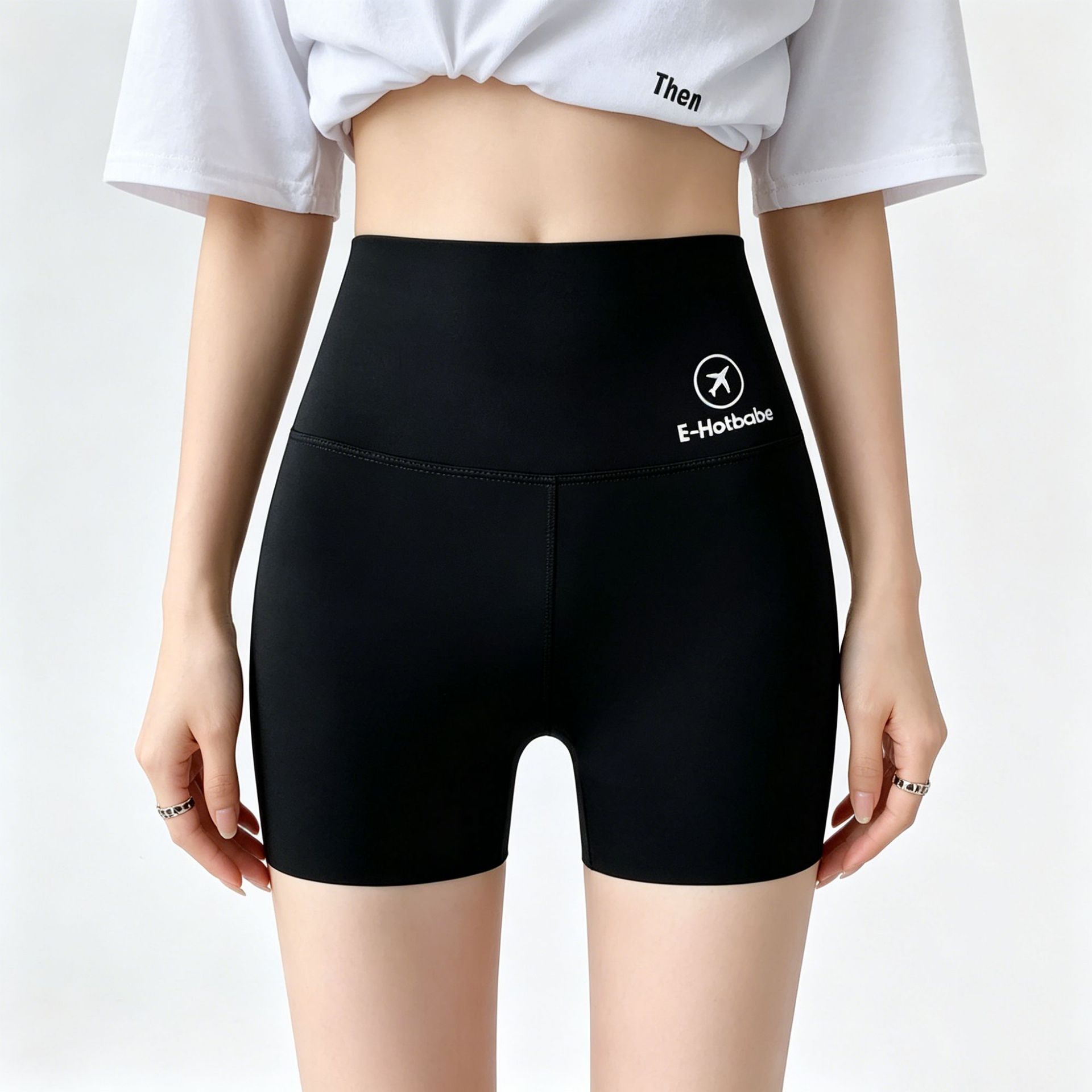 상어 피부베이스 반바지 여성용 외부 착용 방지 여름 높은 허리 안전 바지 여성용 얇은 나일론 반바지