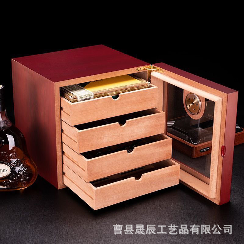 Caja de cigarros de madera americana extraíble multi-capa caja de almacenamiento de cigarros de gran capacidad caja de cigarrillos en casa caja hidratante