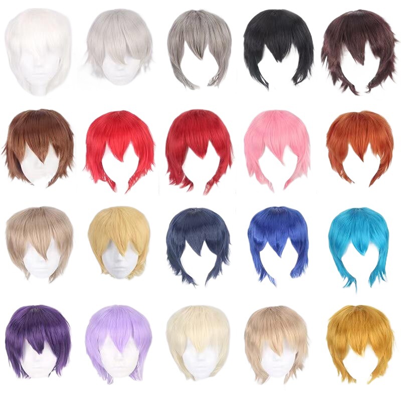 Cos universal anti-warped wig short hair 30cm black cosplay smoke pink student fake hair manufacturers wholesale cross-border Cos universal anti-warped wig short hair 30cm black cosplay smoke pink student fake hair manufacturers wholesale cross-border