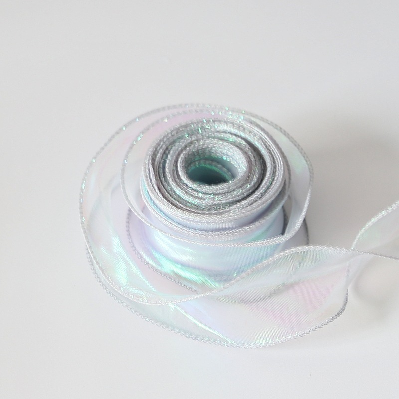 Hilado de cola de pez Symphony Cinta Decoración de pastel Ramo de copia lateral Boleto de flores Tombro de lazo Cinta de hilo ondulado