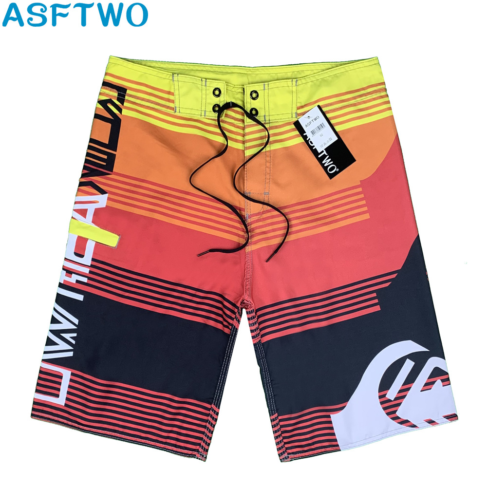 国境を越えた電気商asftwoスポット水密桃皮パイル男性速乾ビーチパンツプリントサーフィン五分パンツ