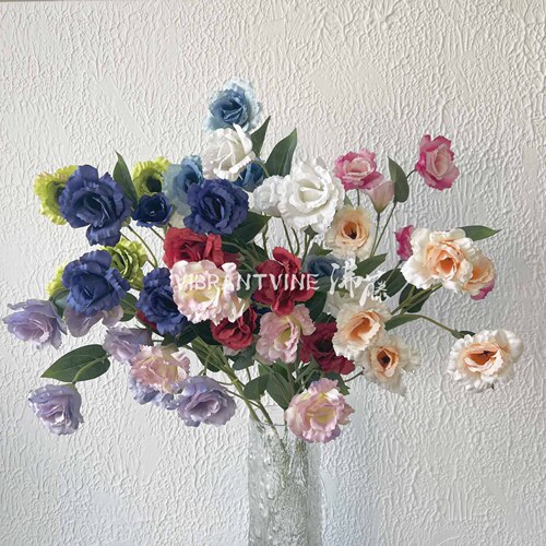 6 lisianthus artificial flowers wedding arrangement fake flowers home soft decoration lisianthus flower wedding photography flower arrangement decorative flower