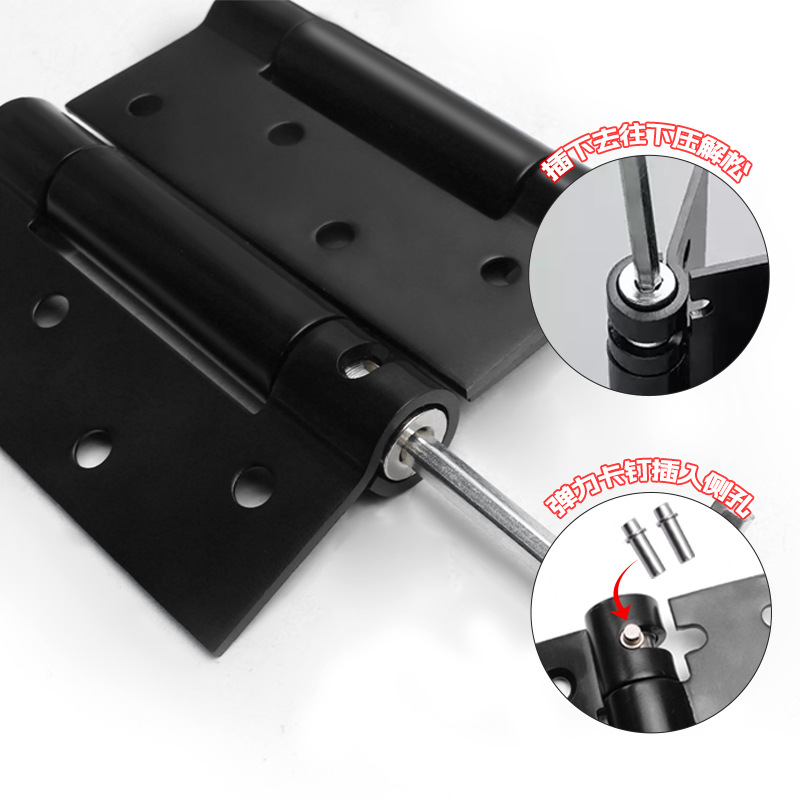 Puerta de entrada libre bidireccional con bisagra de resorte abierta automática de rebote doble puerta de cintura de 4 pulgadas y 5 pulgadas de hardware de acero inoxidable