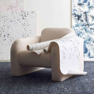Modern Minimalist Living Room Hotel Apartment House Project Custom White Lamb Velvet Fabric Armrest Leisure Sofa Chair