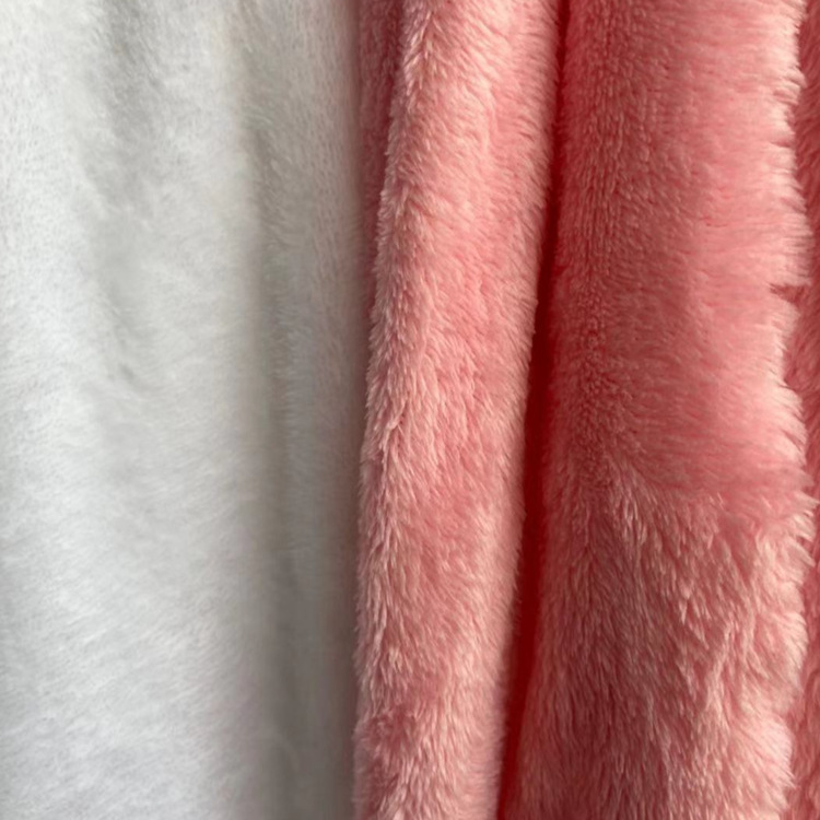 Tejido de poliéster de punto de doble cara de franela de lana de coral pijamas en casa manta ropa de tela textil para el hogar franela en stock