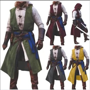 2025 Medieval Sleeveless Vest Renaissance Men's Halloween Retro Pirate Vest Cosplay