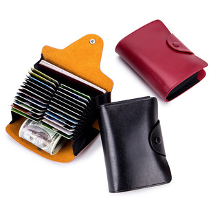 Custom Cross-border card holder case Organ Small card holder Leather Women Order Credit card holder