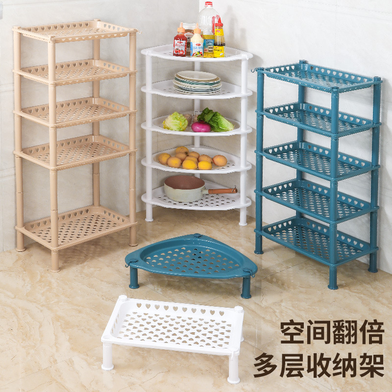 Multi-Layer Storage Rack for Living Room Snacks and Miscellaneous Items, Bathroom Washbasin Storage Rack, Kitchen Countertop Triangular Rack