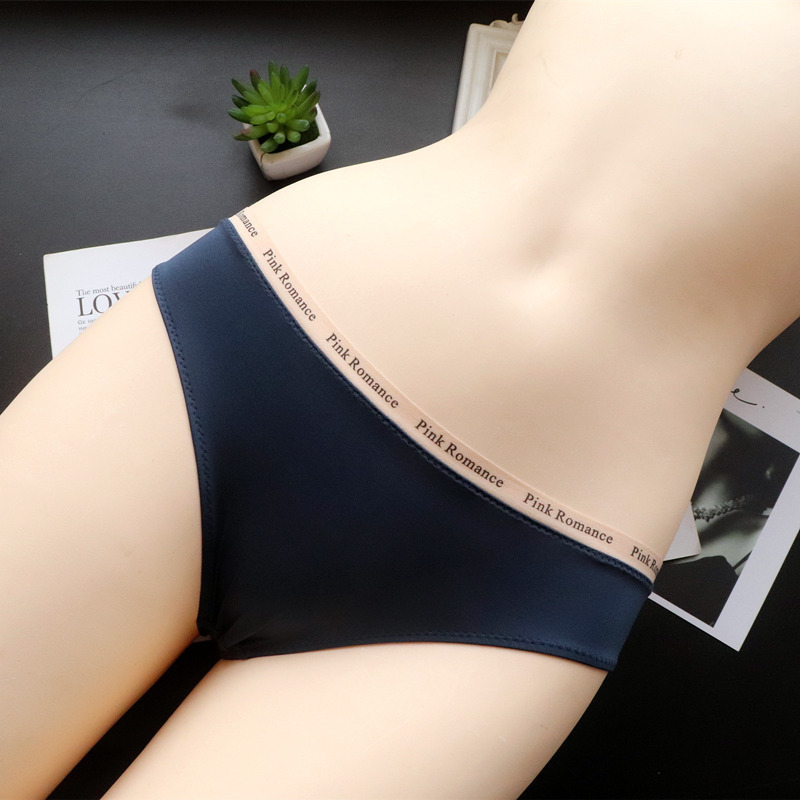 欧美少女简约超薄锦纶内裤女低腰柔软透气冰丝女士三角裤纯棉档|undefined