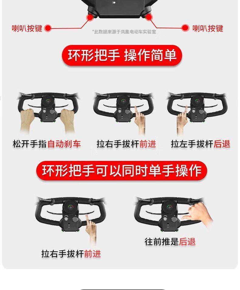 Four-Wheeled Foldable Double-Seater Electric Scooter for the Elderly and Disabled