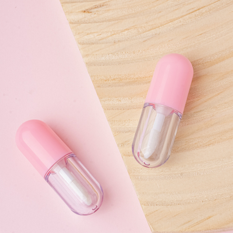 現物円形ミニ透明カプセル唇釉薬管空管プラスチック唇彩管包材唇蜜瓶口紅管|undefined