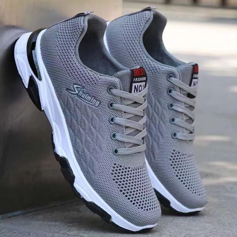 Manufacturers on behalf of the spring and summer new men's casual shoes comfortable soft bottom fly woven sneaker lace-up running shoes shoes