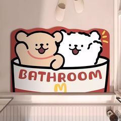 アニメ萌え子犬珪藻泥マット吸水汚れ防止マット家庭用浴室トイレ速乾マット