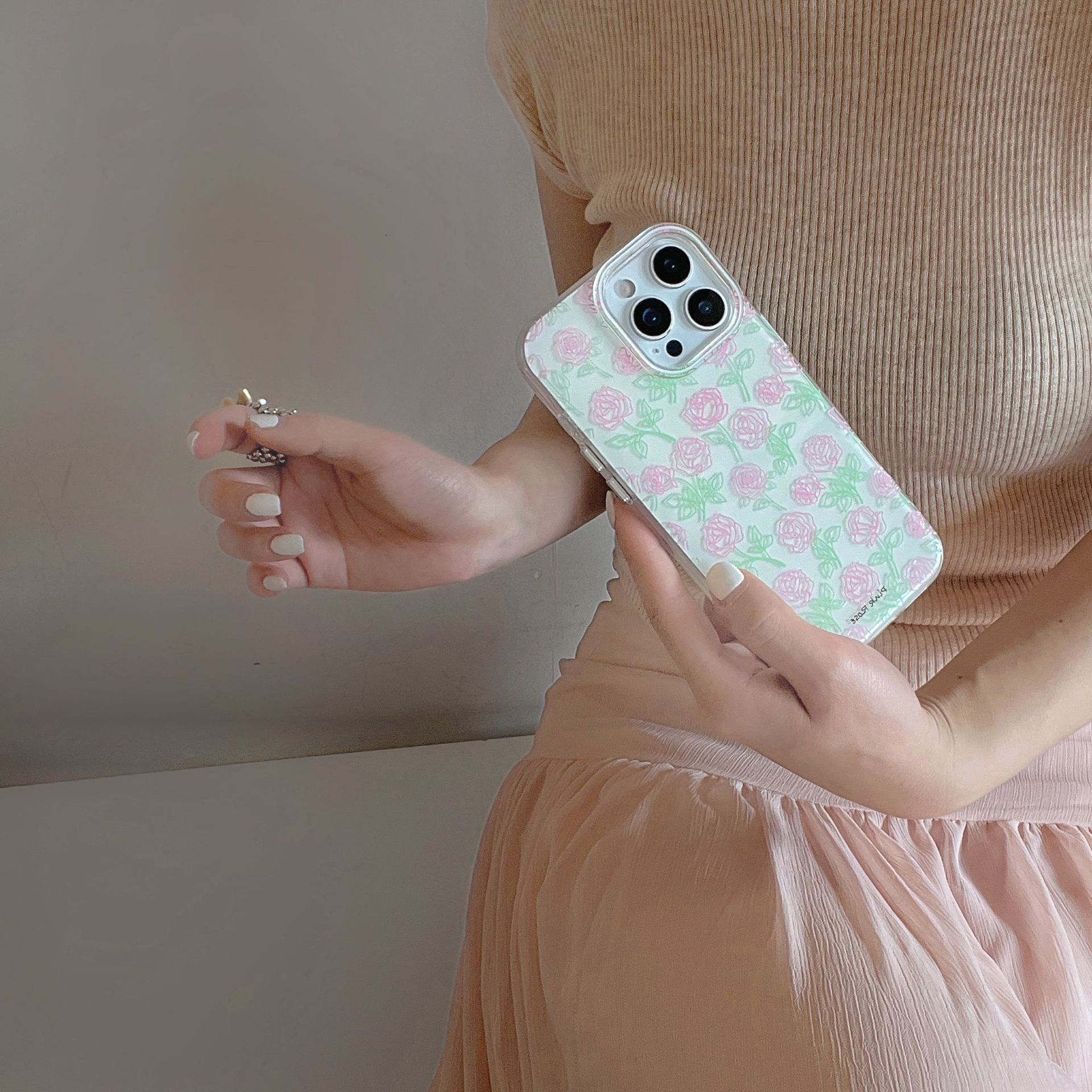 Corazón de niña coreana rosa para Apple 15Pro/16Pro funda para teléfono móvil 14/13 nuevo nicho de 16PM