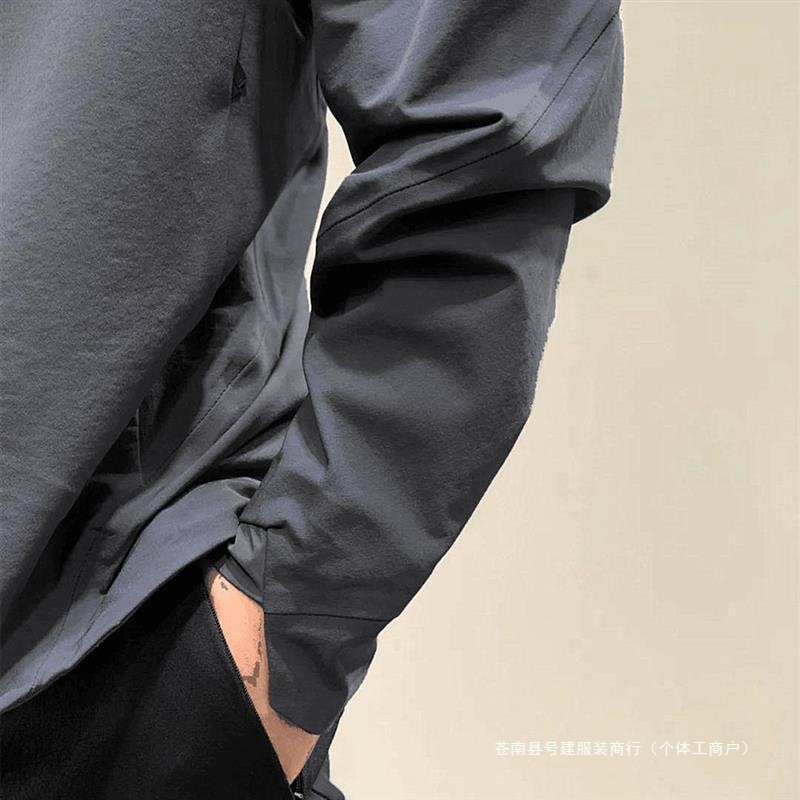 Men's Urban Outdoor Windproof and Waterproof Business Casual Hooded Jacket Jacket Breathable Trendy Summer No