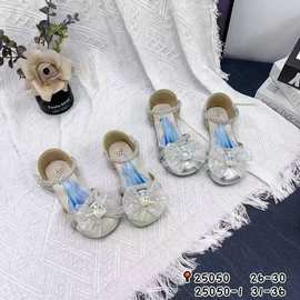 女童水晶鞋春夏季新款儿童公主鞋软底女孩小皮鞋单鞋一手码批发