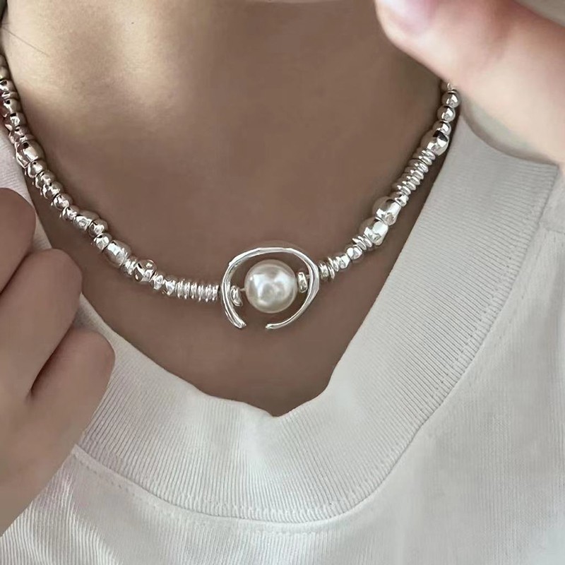 Retro brand necklace handmade pearl