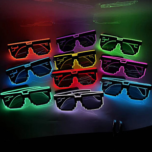 nightclub luminous glasses led luminous toy stall supply el cold light nightclub bar disco music festival glasses