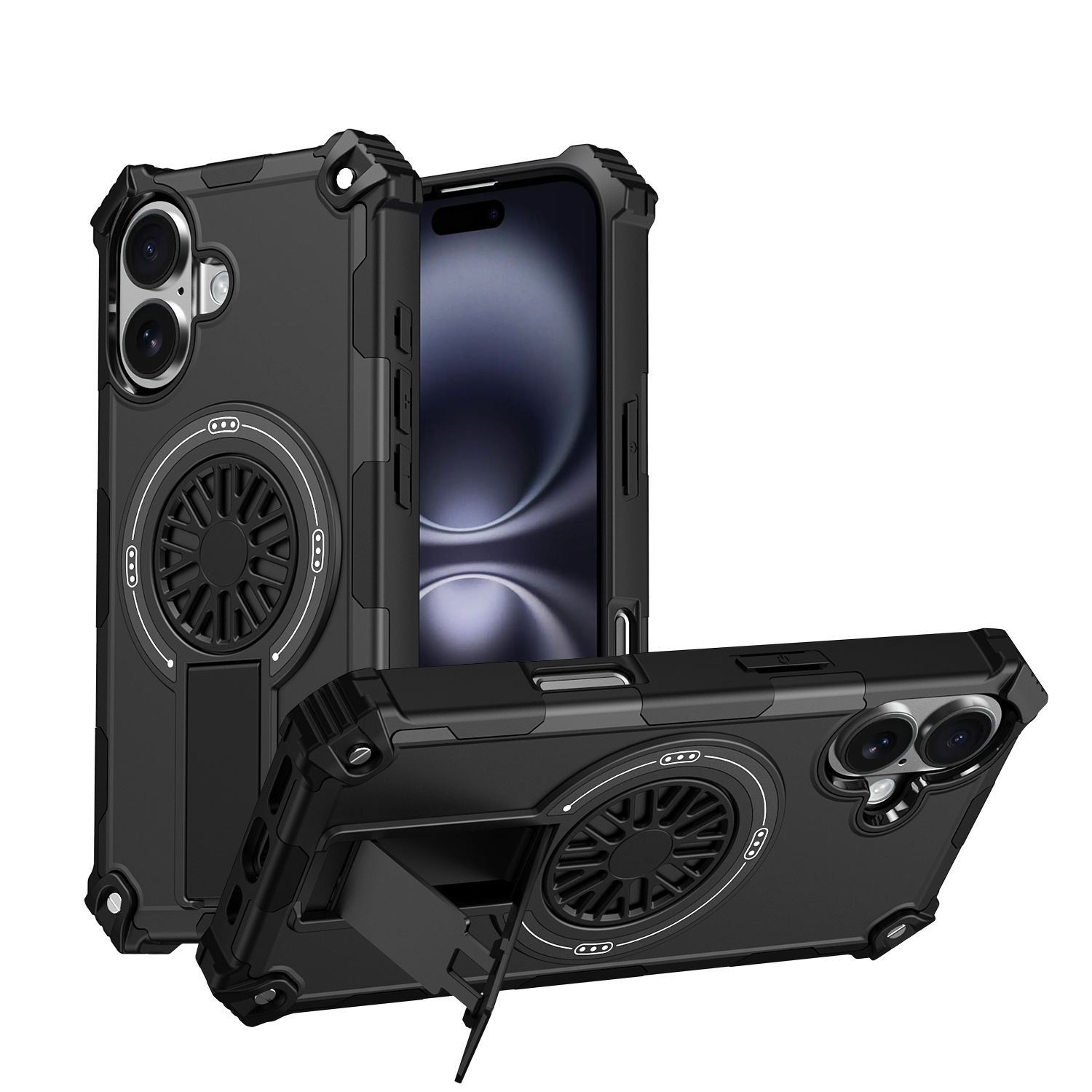 Funda para teléfono móvil de la serie Guardian IP16 IP15 fuerte magnético IP14 serie soporte de coche de carga inalámbrica giroscopio giratorio