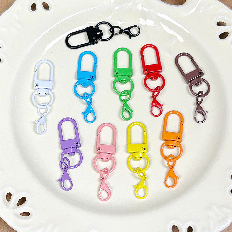 Rotating paint hardware accessories U-shaped small door buckle hanging 14mm lobster buckle spelling beans DIY accessories doll bag hanging buckle Rotating paint hardware accessories U-shaped small door buckle hanging 14mm lobster buckle spelling beans DIY accessories doll bag hanging buckle
