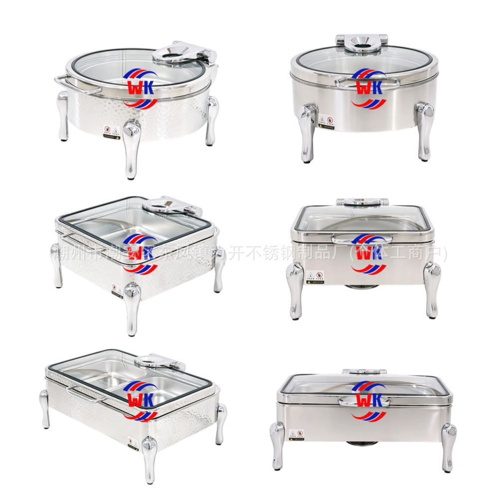 El horno de buffet comercial engrosa 304 horno de Buffy con patrón de martillo de acero inoxidable, horno de aislamiento térmico de hotel cuadrado rectangular