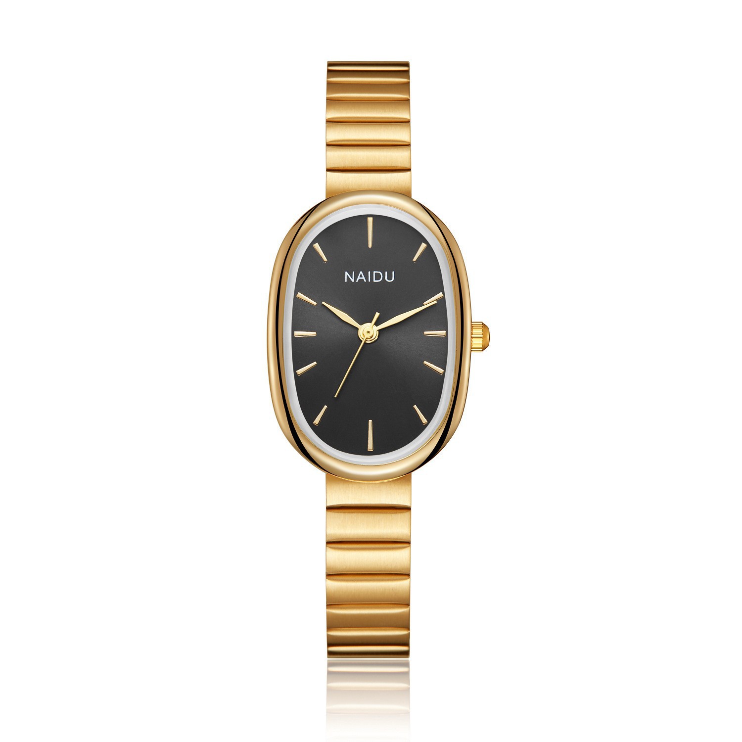 Women's Fresh And Elegant Forest Style Quartz Watch Alloy Oval Dial Watch With Bamboo Strap_voghion.com