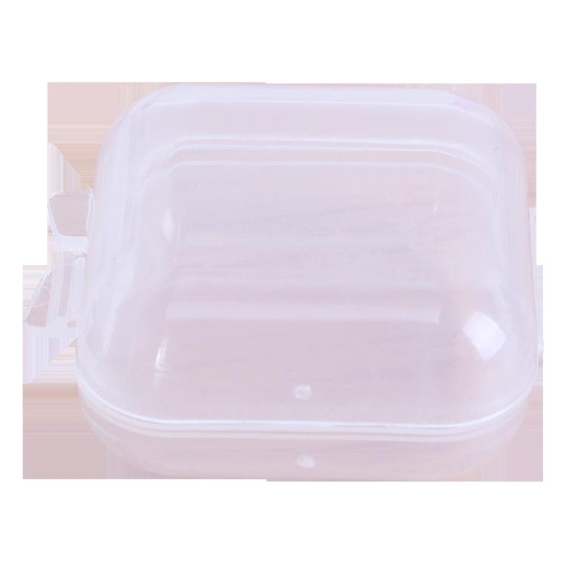 Miniatura de plástico transparente pequeña caja de joyería caja de tapones para los oídos caja de la joyería mini organizador anzuelo caja de almacenamiento caja de la píldora