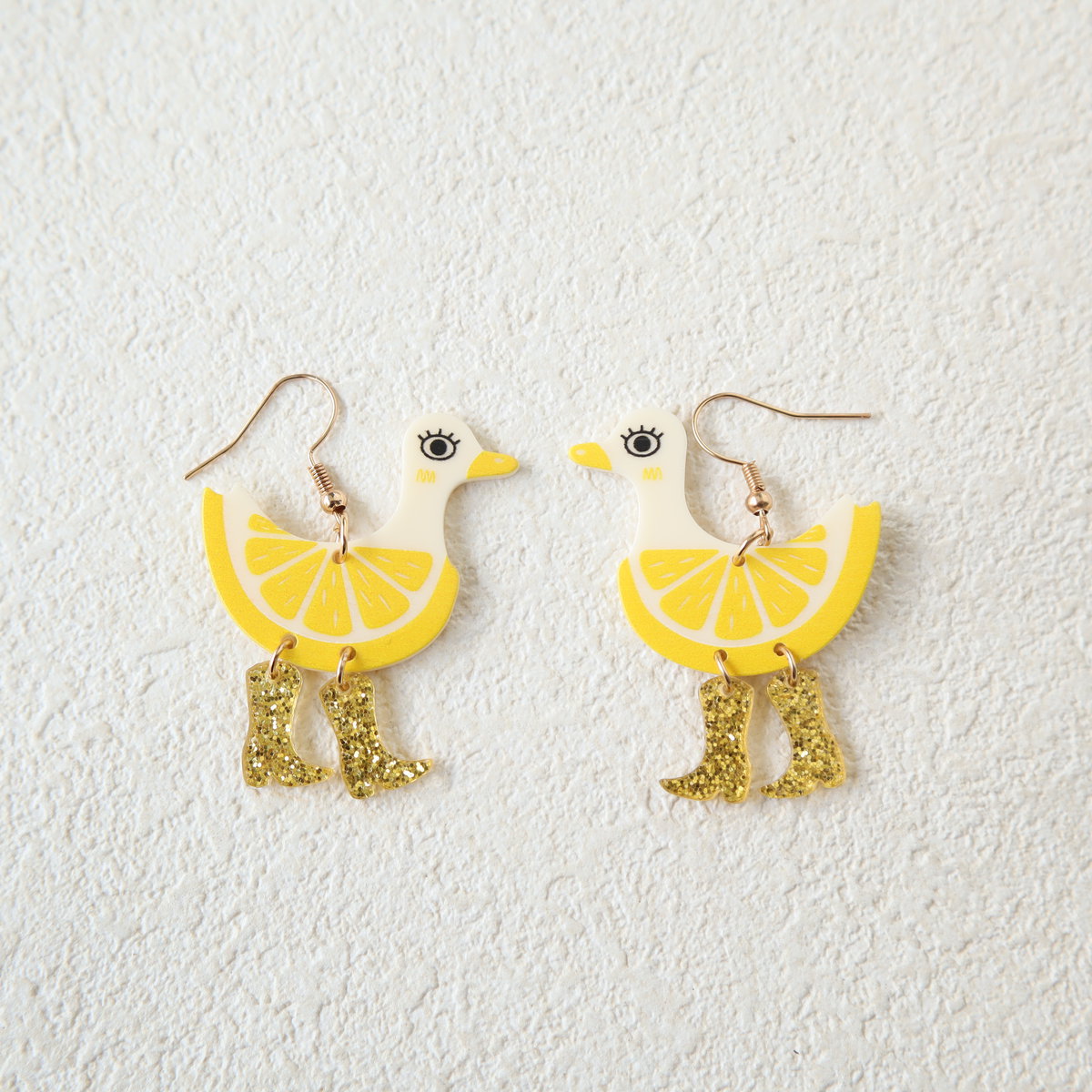 1 Pair Cartoon Style Cute Watermelon Duck Arylic Drop Earrings display picture 2