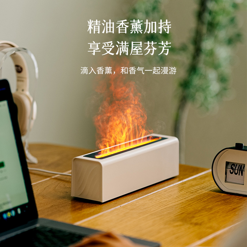 Nueva simulación 3D llama máquina de aromaterapia USB nórdico hogar colorido incienso lámpara llama humidificador transfronterizo