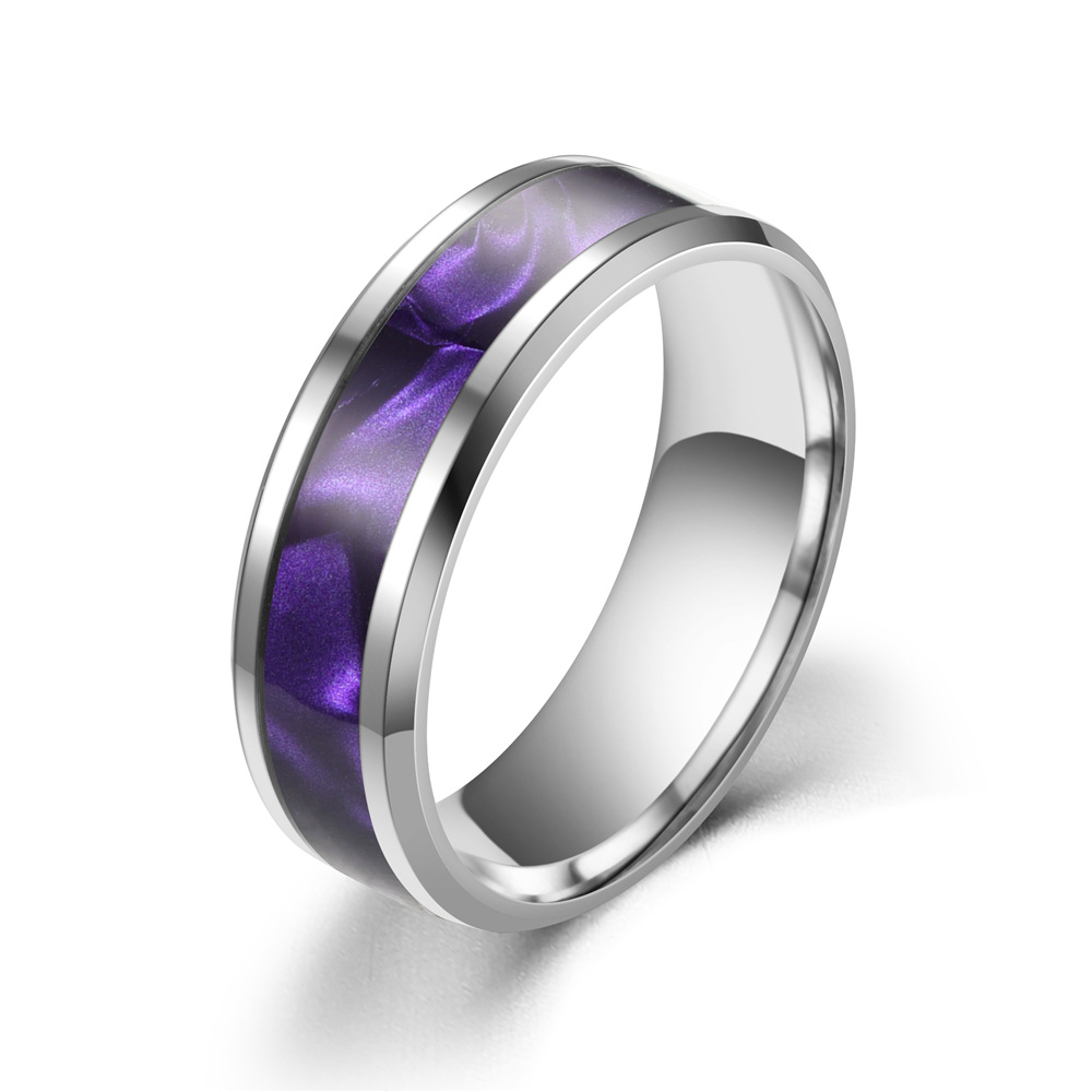 Titanium Steel Material Retro Cool Style Geometric Titanium Steel Unisex Rings Men Band Rings