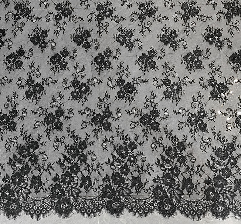 1.5 M × 3m pestañas suaves tela de encaje DIY ropa falda cortina de escritorio tela de fondo decoración