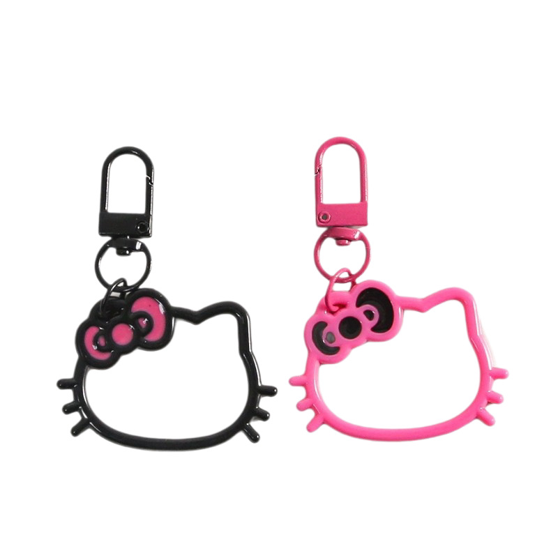 New Cartoon Cat Keychain, Cute Backpack Pendant, Girly Gift for Couples and Best Friends, Silicone Accessory