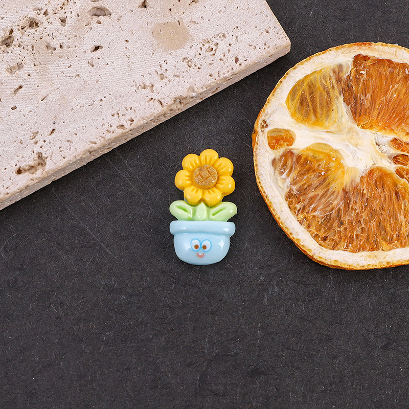 新しいかわいいサボテン植木鉢 diy クリーム接着剤携帯電話ケースヘアピンアクセサリー光沢のあるミニ手作りヘアピンステッカー|undefined