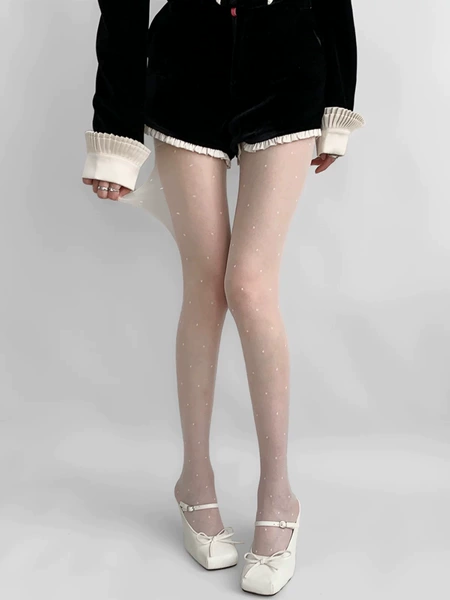 0D T-crotch high quality white polka dots