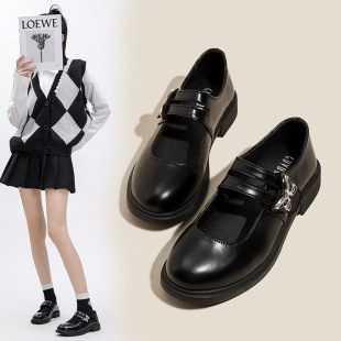 Patent leather plus size women's shoes 41-43 autumn 2024 new British style small leather shoes milk shoes Mary Jane loafers