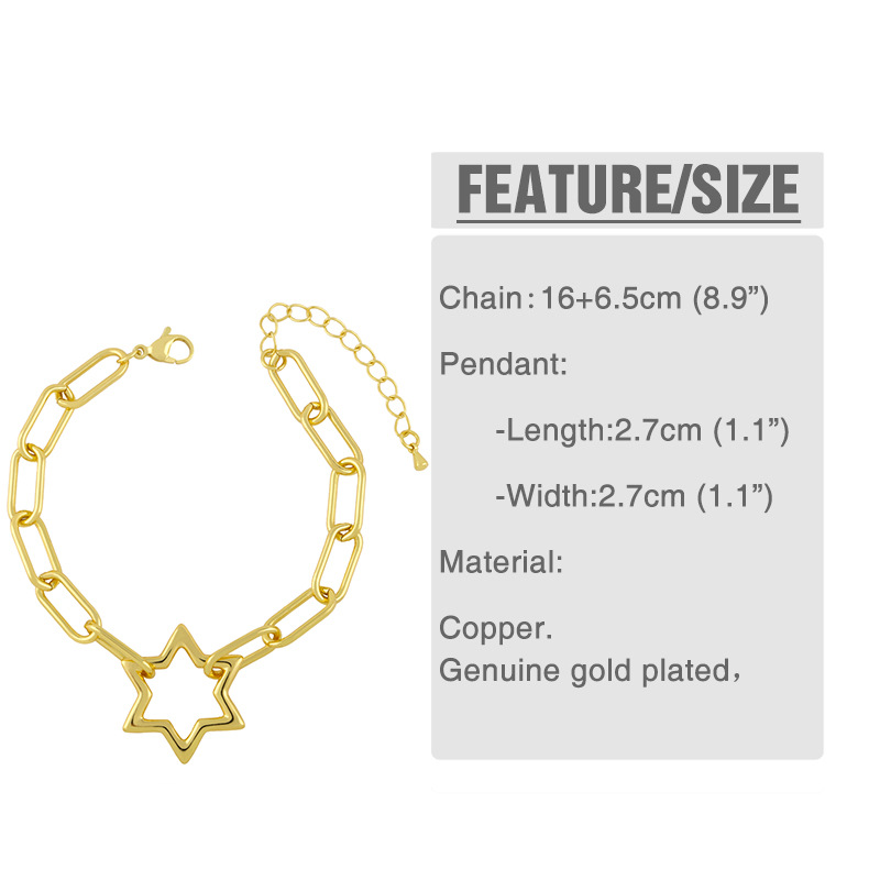 diamond letter five-pointed star bracelet