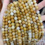 天然黄龙玉散珠老黄玉圆珠diy串珠饰品手链服装扣子珠子批发贝珠