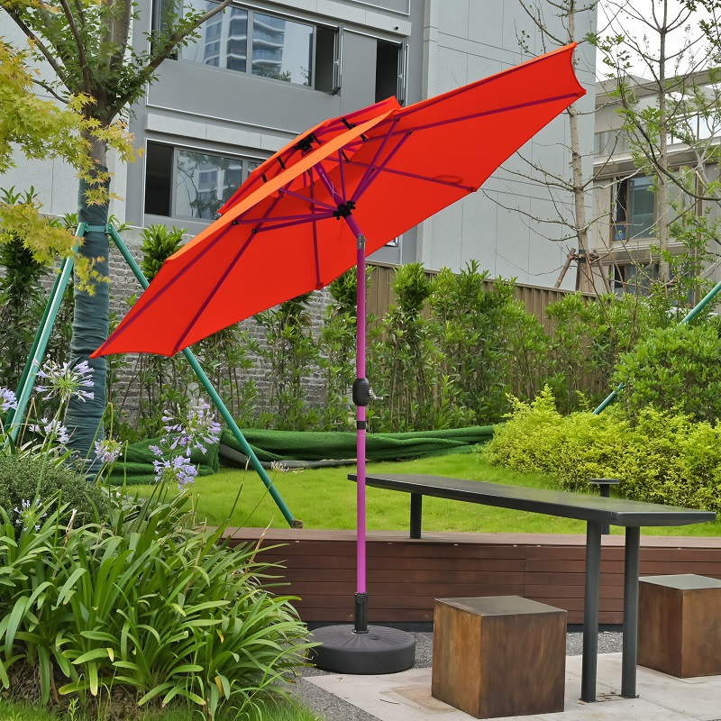 2.7 Mimei paraguas rojo barra balancante sombrillas patio café terraza jardín lámpara solar paraguas villa pabellón image 34