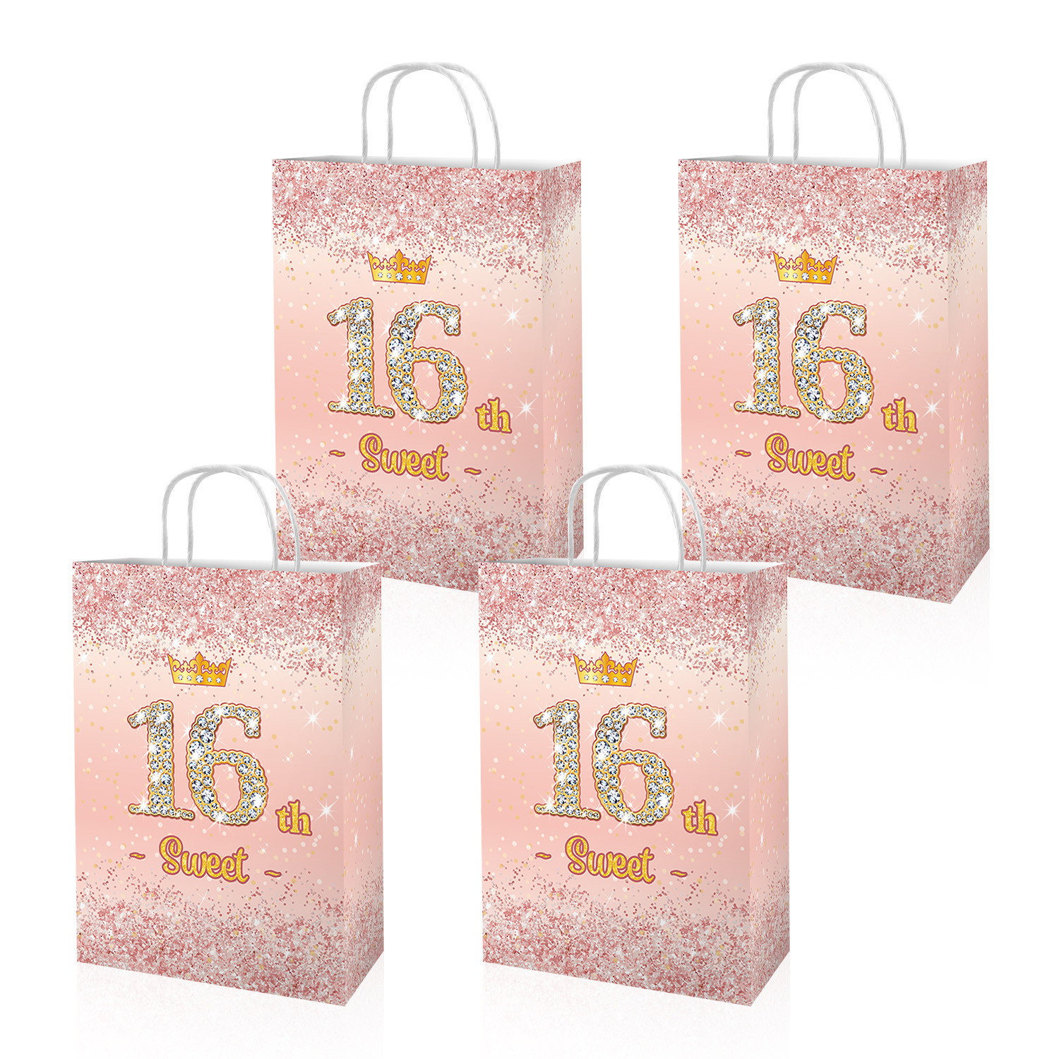 跨境sweet 16岁主题派对手提纸袋礼品袋礼物袋生日派对装饰