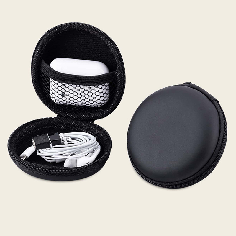 新款愛心款EVA耳機包數據線收納包藍牙耳機收納盒圓形數碼包裝盒