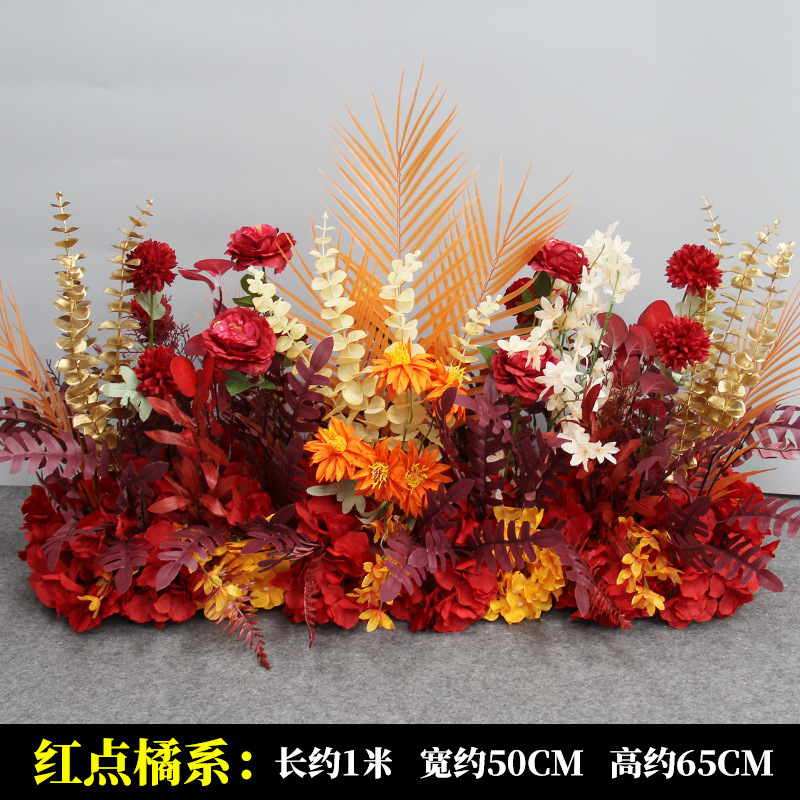新商品の結婚祝いの大きいタイプの花を並べて絹の花の完成品の装飾をシミュレーションします。|undefined