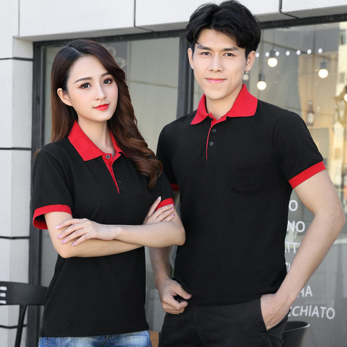 Waitress work uniform short-sleeve t-shirt summer attire for hotel, restaurant, dining, hotpot, milk tea, fast food store, women's workwear
